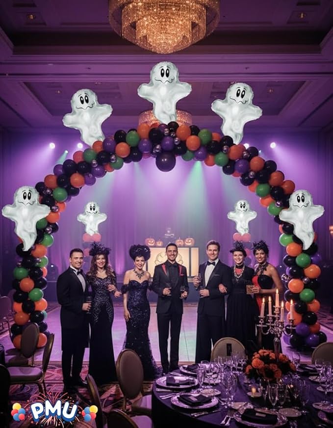 PMU 25 Pc Halloween Flying Ghost 24 Inch Mylar-Foil Balloon