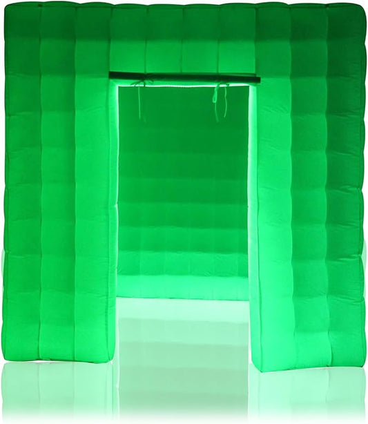 SAYOK Portable Inflatable Photo Booth Enclosure (White, One Door, 8.2x8.2x8.2ft) Photo Booth Backdrop Inflatable Cube Tent for Wedding Birthday Graduation Party Event