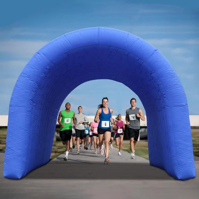 SAYOK 16.7FT Inflatable Tunnel Sport Tunnel Entrance Inflatable Football Tunnel Tent with Blower for Event Exhibition Promotion(Blue, 16.7ft x 9.84ft x 9.19ft)