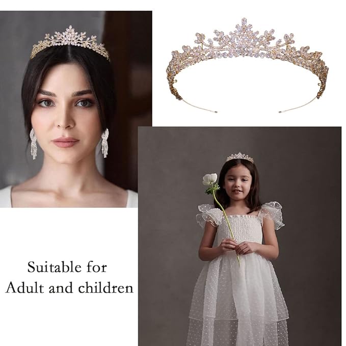 Jorsnovs Sparkly Small Zircon Wedding Crowns and Tiaras for Women Handmade Cubic Zirconia Princess Headpieces Sweet 16 Birthday Headdress