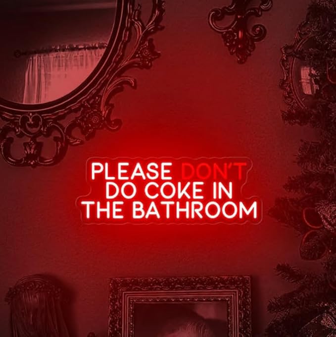 Don't Do Coke In The Bathroom Neon Sign Gothic Home Décor Size:22 inches