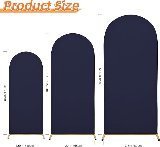 Title: SUKAIKEQA Small Arch Cover Trio – 6FT, 5FT & 4FT Stretch Backdrop Set for Intimate Events, Baby Showers & Photo Nooks – Mini Arch Decor Bundle