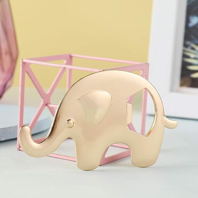 Set of 24 Elephant Bottle Opener Baby Shower Party Favor for Guests Elephant Shaped Bottle Opener Baby Shower Favors Birthday Bridal Shower Souvenirs Wedding Favor Gift (24, Pink)