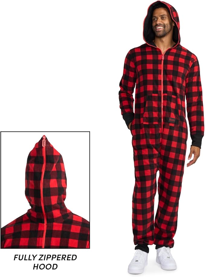Tipsy Elves Christmas Onesies for Adults - Comfy Unisex Matching Holiday Jumpsuits with Convenient Pockets