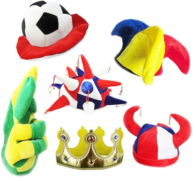 6 Pack Assorted Novelty Party Hats, Funny Costume Hats, Funny Photo Booth Props Hats for Adults, Fun Dress Up Hats Accessories for All Parties, Halloween, Weddings, Events