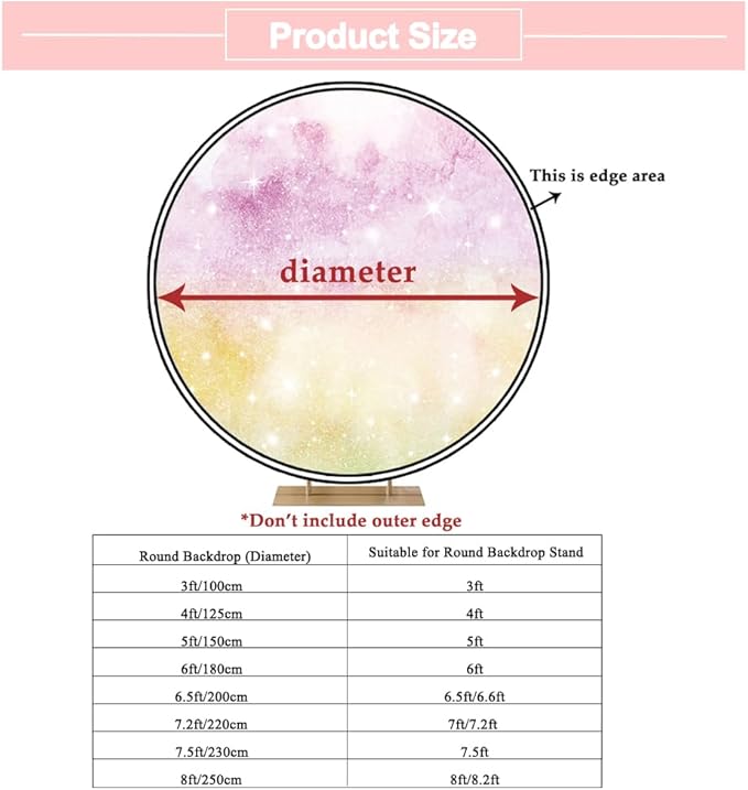 OERJU 6.5x6.5ft Round Birthday Backdrop Cover Rose Gold Glitter Diamonds Happy Birthday Background for Photography Women Girls 16 18th 21th 30th Bday Party Decorations Photo Studio Booth Props