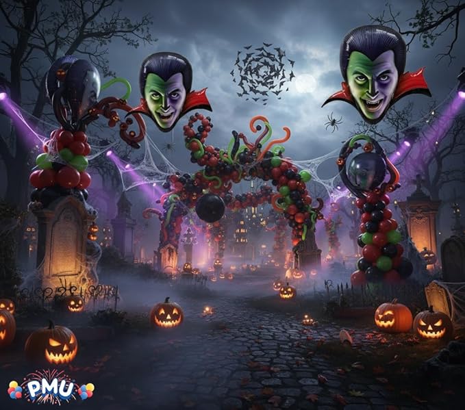 PMU 25 Pc Halloween Party Decoration Accessory 46 Inch Dracula Design Mylar-Foil Balloon