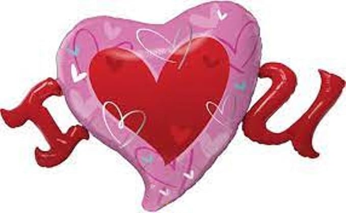 PMU Valentine's Day "I Heart U" 46in Mylar-Foil Balloon (10/pkg) Pkg/1