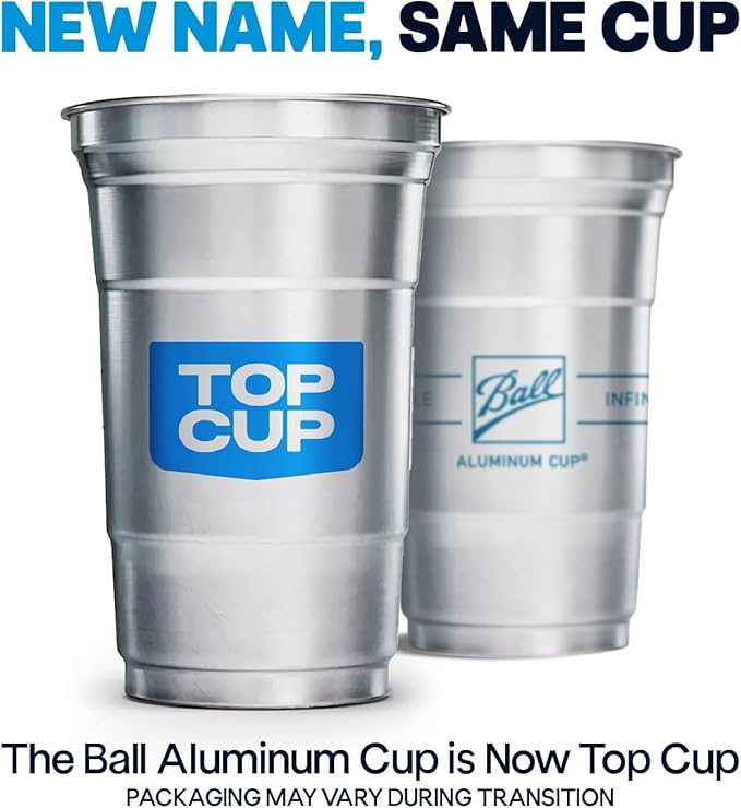 Top Cup by Ball – 12 Ounce, 450 Count, Reusable Aluminum Party Cups | Cold-Holding, Recyclable, Made in USA