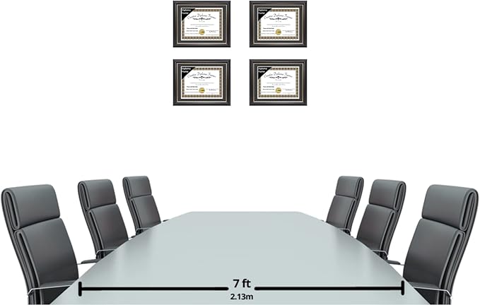 Creative Picture Frames 14" x 16" Rockefeller Black with Gold Rim Diploma Frame, Displays 14" x 16" Certificate or 16" x 20" Document without Mat, College Degree Frame, Full-Strength Glass, Black Mat