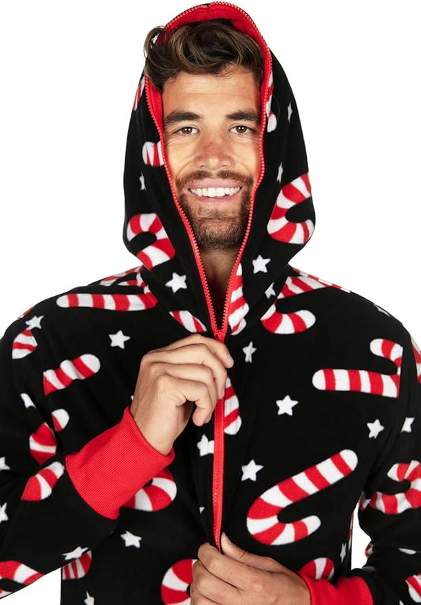 Tipsy Elves Christmas Onesies for Adults - Comfy Unisex Matching Holiday Jumpsuits with Convenient Pockets
