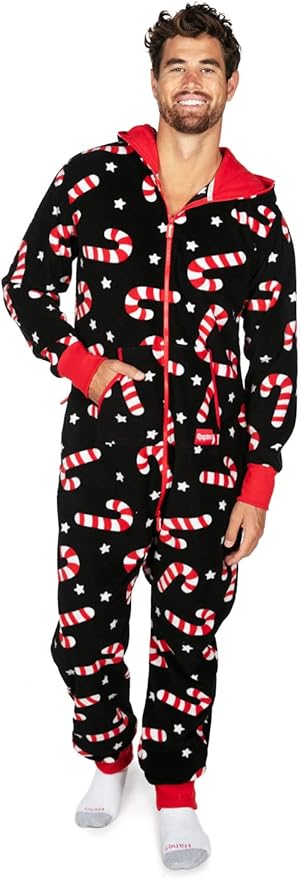 Tipsy Elves Christmas Onesies for Adults - Comfy Unisex Matching Holiday Jumpsuits with Convenient Pockets