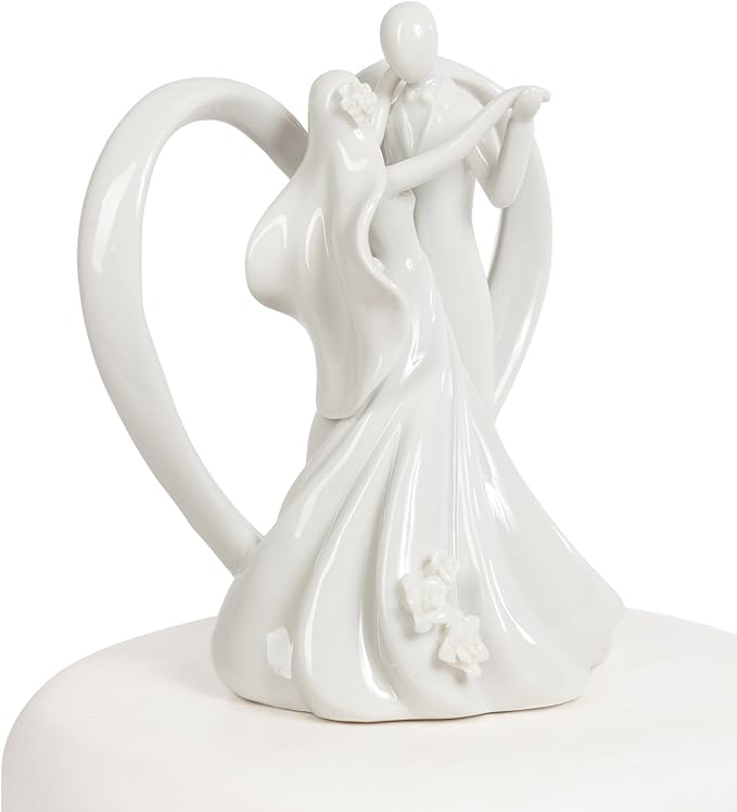 Wedding Collectibles Stylized Dancing Heart Wedding Cake Topper
