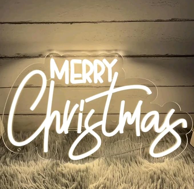 Merry Christmas Neon Sign, Custom Christmas LED Neon Light Home Wall Decor Garden Bar Holiday Event Party Decor Christmas Gift Xmas Gift Size:18x10inches