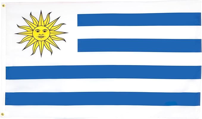AZ FLAG Set of 5 Uruguay Flags - 90 x 60 cm - 100% Polyester Uruguayan Flag with Integrated Metal Eyelets