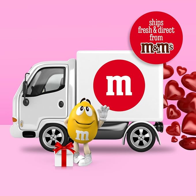 M&M’S WORLD Galentine’s Day Chocolate Candy, 2 lbs, Celebrate Love With Your Galentine’s, Unique Gift for Friends, Singles, and Parties, Create DIY Party Favors