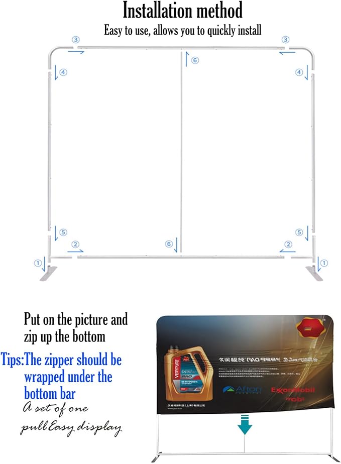 Customize Trade Show Backdrop with Tension Fabric Display Backdrop,Perfect for Trade Show Booth,Exhibition,Conference,Weddings,Parties,Stores 7.5x7.5FT(Frame&Banner Doube-Sided Printing)
