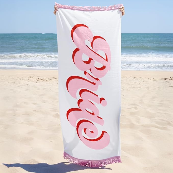 xo, Fetti Bride Beach Towel | Bachelorette Party Decorations, Bridal Shower Gift, Bridesmaid Favors, Engagement Party Supplies