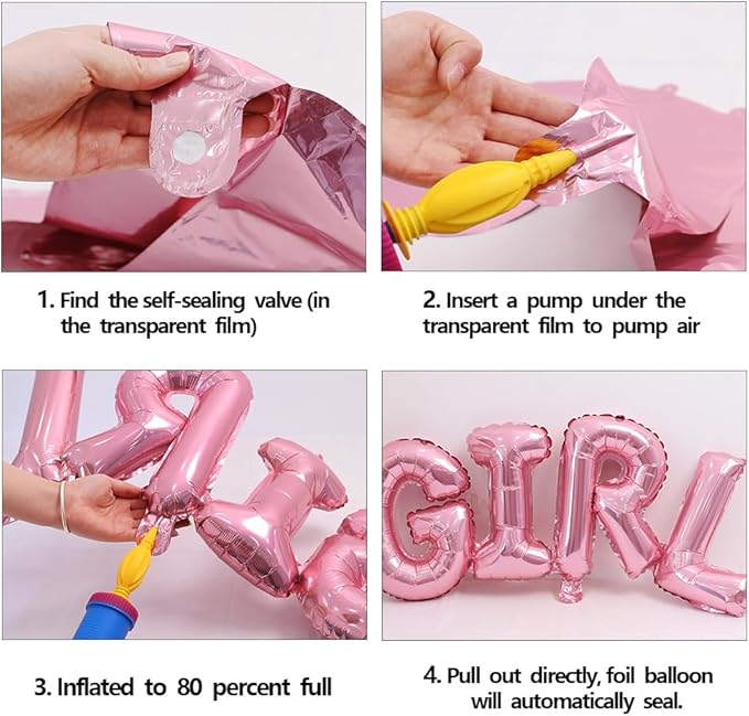 Baby Shower Decoration For Girl Pink Gold Balloons And It's A Girl Party Supplies Complete Set