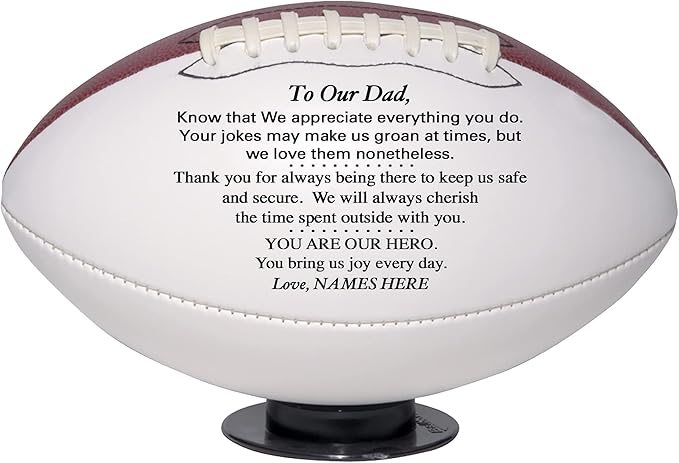 Personalized Fathers Day Football Gift from Daughter or Son - Custom from Kids - Personalized Football for Dad - Birthday Gift for Dad from Son or Daughter