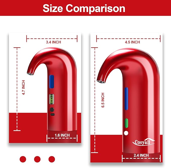 2026 Valentines Day Gifts, Electric Wine Aerator, One-Touch Automatic Wine Decanter for Red & White Wine, Wine Dispenser, Wine Pourer, Wine Gifts for Wine Lovers (Red)