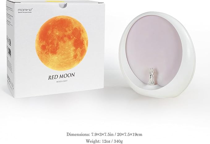 mamre Moon Mood Lamp Unique Anniversary Marriage Valentines Day Gift Ideas Art Decoration, White Holy Wedding Under Full Moon