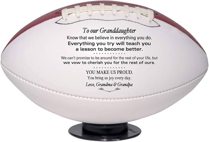 Personalized Custom Football - Dad to Son - Mom to Son - Grandpa to Grandson - Grandma to Grandson - Graduation Birthday Wedding