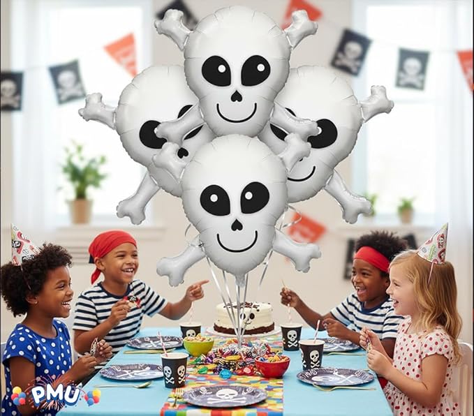 PMU 25 Pc Halloween Happy Skull 32 Inch Jumbo Mylar-Foil Balloon