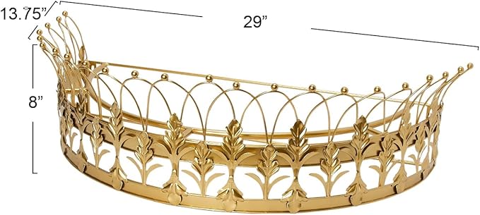 Creative Co-Op Decorative Metal Curtain or Canopy Crown, Gold Finish