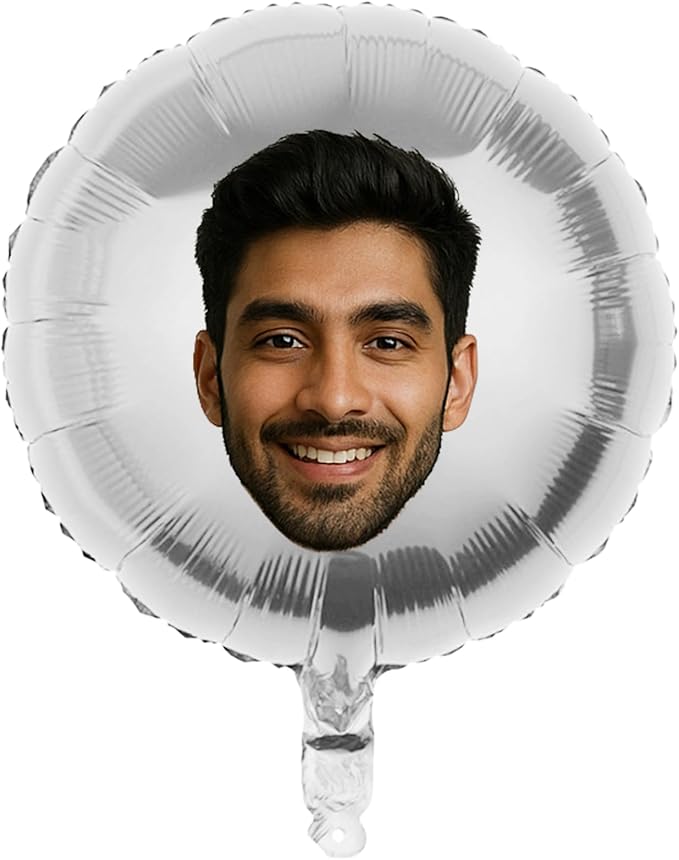 20 Pcs18 inch Custom Foil Balloons with Picture – Heart, Star, or Round – Personalized with Photo, Text, or Logo – Full-Color Print for Birthday, Memorial, Party, or Event Decor (round)