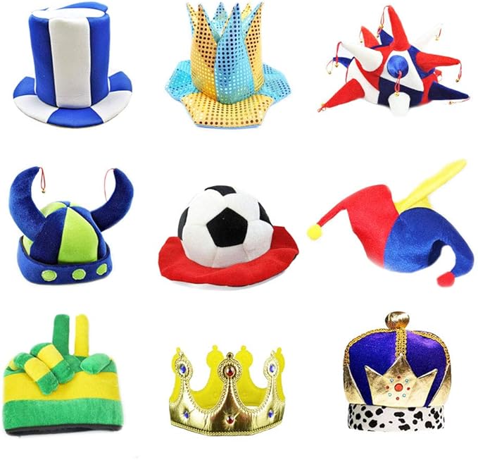 6 Pack Assorted Novelty Party Hats, Funny Costume Hats, Funny Photo Booth Props Hats for Adults, Fun Dress Up Hats Accessories for All Parties, Halloween, Weddings, Events