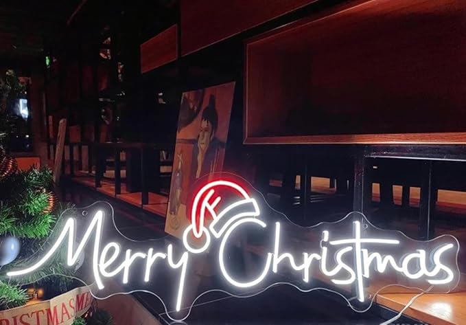 Merry Christmas Neon Sign,Personalized Gifts, Battery Powered Upgrade Available, Holiday Decor | 2024 Christmas Gift Ideas Size: 24inch