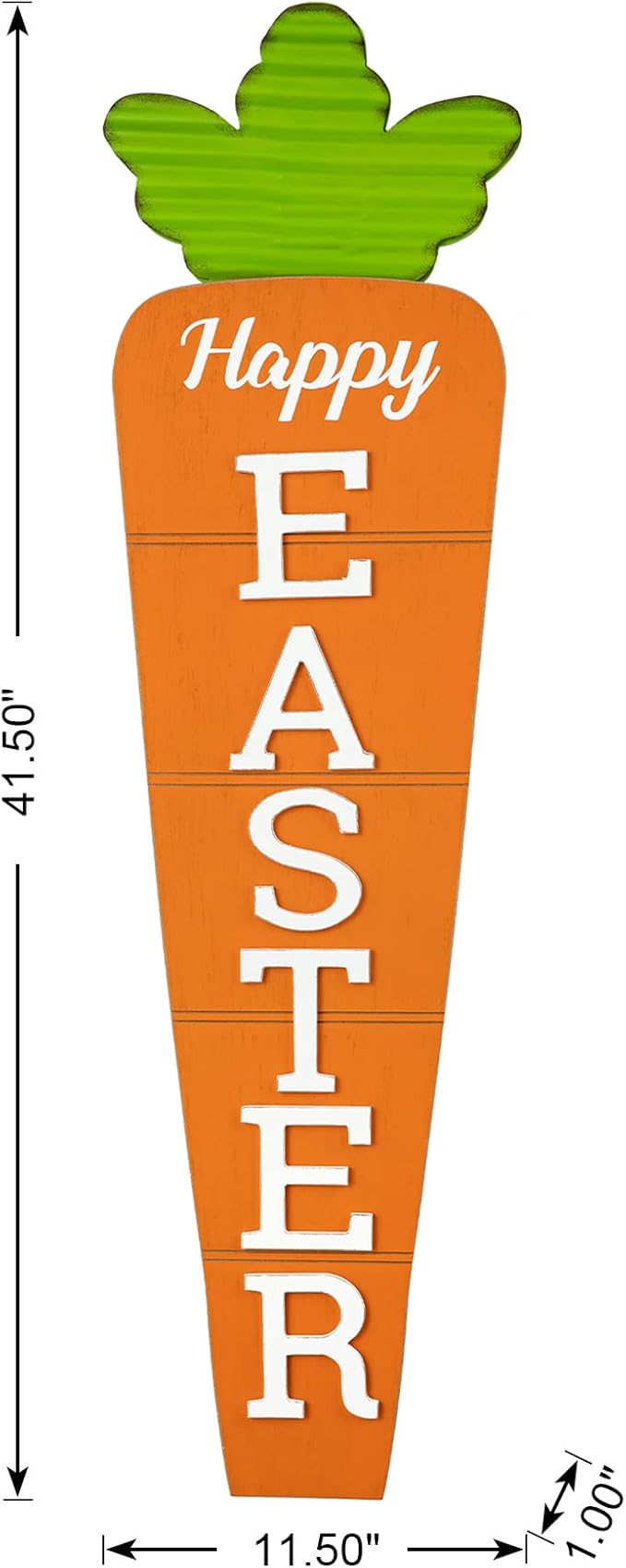 Glitzhome 41.5"H Easter Wooden Carrot Porch Decor, Metal Easter Porch Sign Welcome Sign for Home or Yard