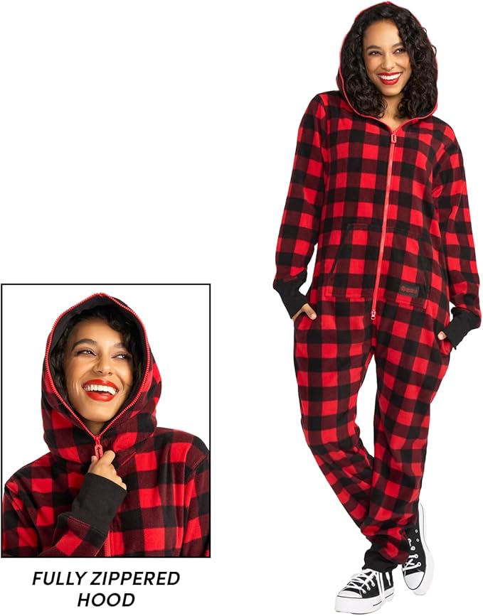 Tipsy Elves Christmas Onesies for Adults - Comfy Unisex Matching Holiday Jumpsuits with Convenient Pockets