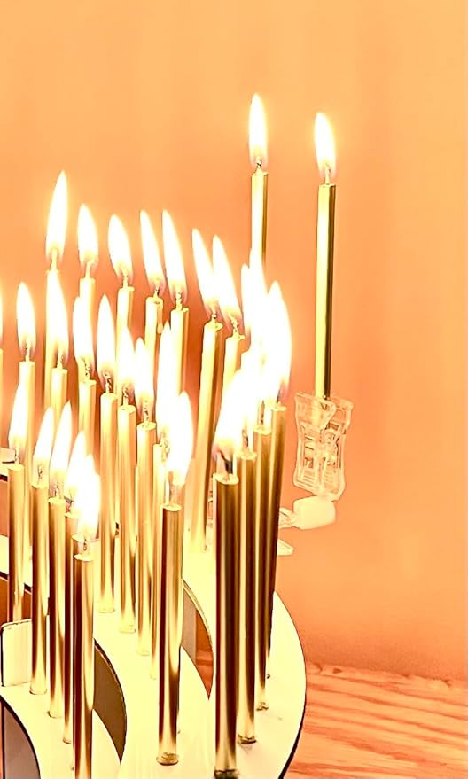 Tall Gold Birthday Candles for Cake and Table Decorations, Perfect for Milestone Special Day, Elegant Gold Birthday Candles, Ideal for Celebrations, 100 Pieces, 3.25 Inches