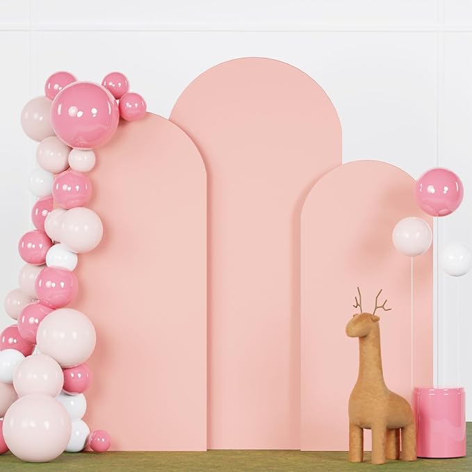 Wedding Arch Cover Dusty Rose 5FT 6FT 7FT Arch Backdrop Cover Set of 3 Spandex Arch Stand Cover Round Top Arch Backdrop Covers Chiara Arched Cover for Bridal Shower Banquet Party Decorations