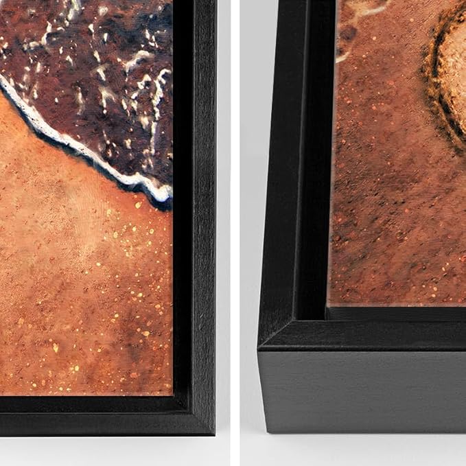 Personal-Prints TOES IN THE SAND | Personalized Romantic Canvas Art Gift with Your Names | Custom for Valentine’s Day or Wedding Anniversary (20"x24" Float Framed Canvas)