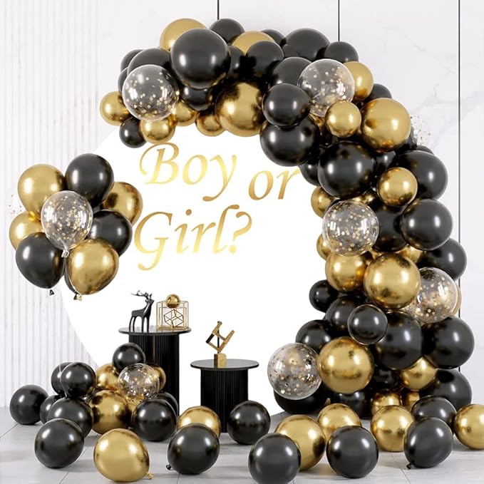 OERJU 7.2x7.2ft Gender Reveal Round Backdrop Boy or Girl Baby Shower White Circle Photography Background Round Backdrop Stand Cover Newborn Gender Reveal Party Decoration Photo Booth Props