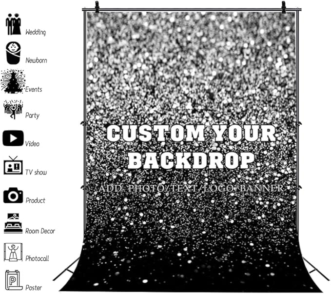 Leowefowa 6x9ft Custom Image Background Personalized Backdrop Customized Vinyl Backdrop with Pictures Photo Text Custom Banner Supplies Background for Baby Shower Birthday Party Decor