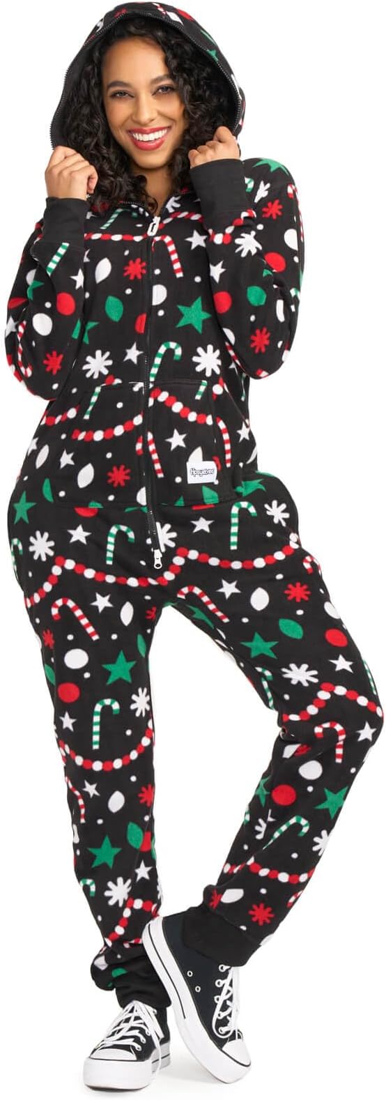 Tipsy Elves Christmas Onesies for Adults - Comfy Unisex Matching Holiday Jumpsuits with Convenient Pockets