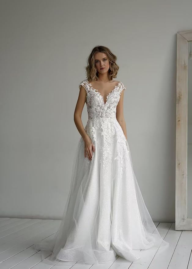 Boho Lace Wedding Dresses for Bride 2026 Tulle Long Sleeve Wedding Dress Ball Gowns Satin Mermaid Bridal Gown