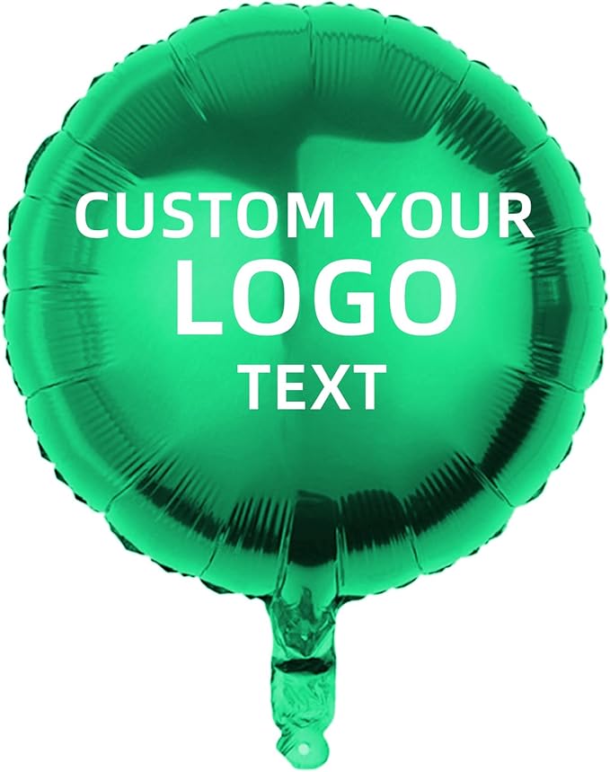 10Pcs 18 inch Custom Round Foil Balloon – Personalized with Logo, Photo or Text – Helium Mylar Balloon for Party, Event, Business,Birthday,Wedding (50)