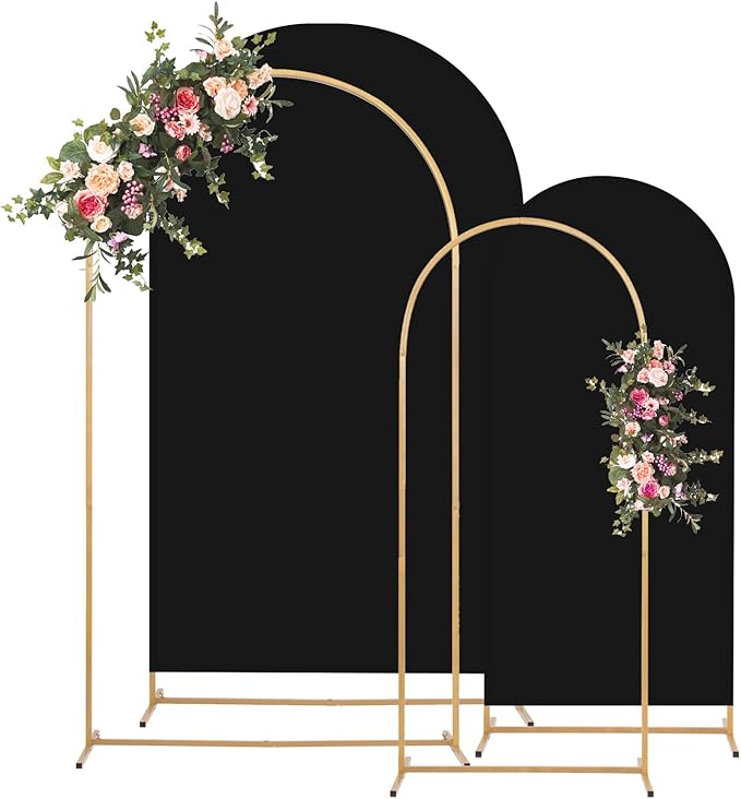 Metal Arch Backdrop Stand and Cover Set, 8FT, 7.2FT Party Backdrop, Easy to Assemble, Backdrop Stand for Parties, Birthday, Baby Shower