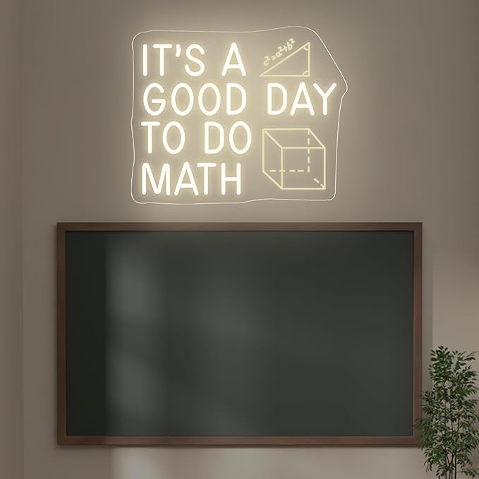 It's A Good Day To Do Math Neon Sign, Math Classroom Decor, Math Teacher Gift, Funny Classroom Art Wall Decoration, 16.5"x13", Warm White