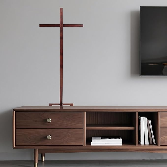 Rozozo Assembly Maximum 71Inch(180cm) Adjustable Large Wooden Handmade Cross,Oversized Stand Tall Yard Cros,Wall Cros Decoration,Catholic Easter Wedding Christmas Outdoor Cross-1