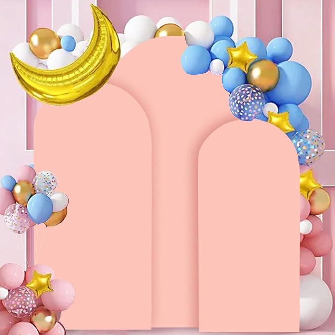 Wedding Arch Cover Dusty Rose 5FT 6FT 7FT Arch Backdrop Cover Set of 3 Spandex Arch Stand Cover Round Top Arch Backdrop Covers Chiara Arched Cover for Bridal Shower Banquet Party Decorations