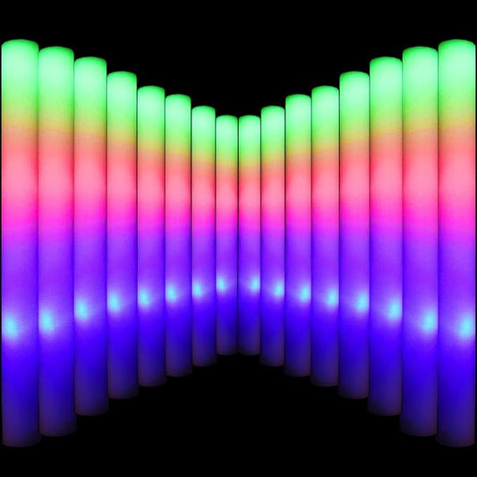 LifBetter Light Up Glow Sticks Bulk, LED Foam Sticks 118 pcs Glow in The Dark with 3 Modes Flashing Led Foam Multicolor Batons Light up Party Favors for Birthdays, Weddings, Concerts, Festivals