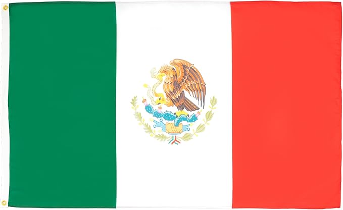AZ FLAG Set of 5 Mexican Flags – 90 x 60 cm – Mexican Flag 100% Polyester with Integrated Metal Eyelets