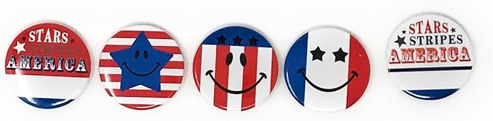 100 Bulk 2" Patriotic Buttons - 4th of July Parade or Fourth of July Party