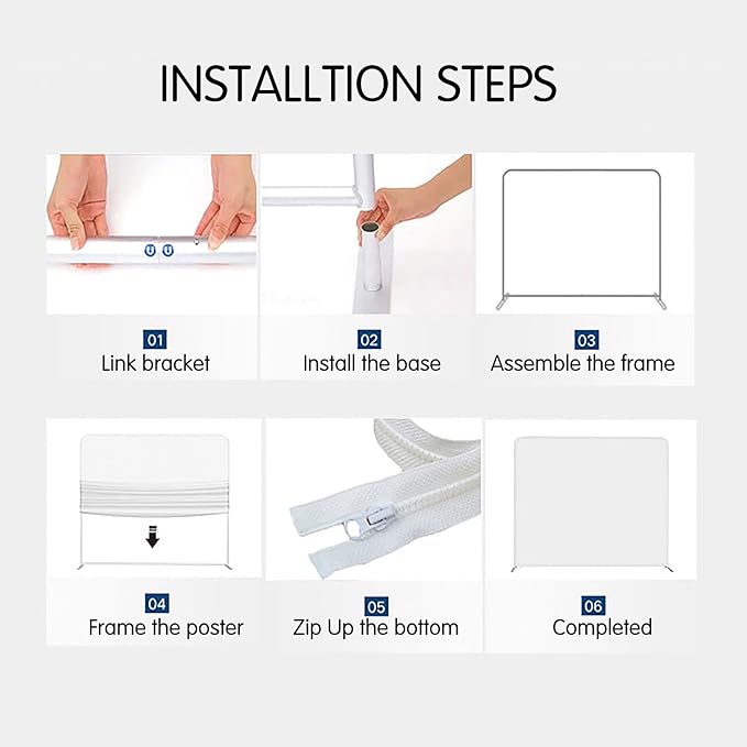 Customizable Tension Fabric Display Backdrop,Stand Banner with HD Printing for Trade Show,Exhibition,Booth,Conference,Weddings,Party,Quick Curtain Show(Frame+Single-Sided Print 7.5x16.5ft)
